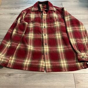 St. John's Bay Red and Yellow Plaid Flannel Shirt